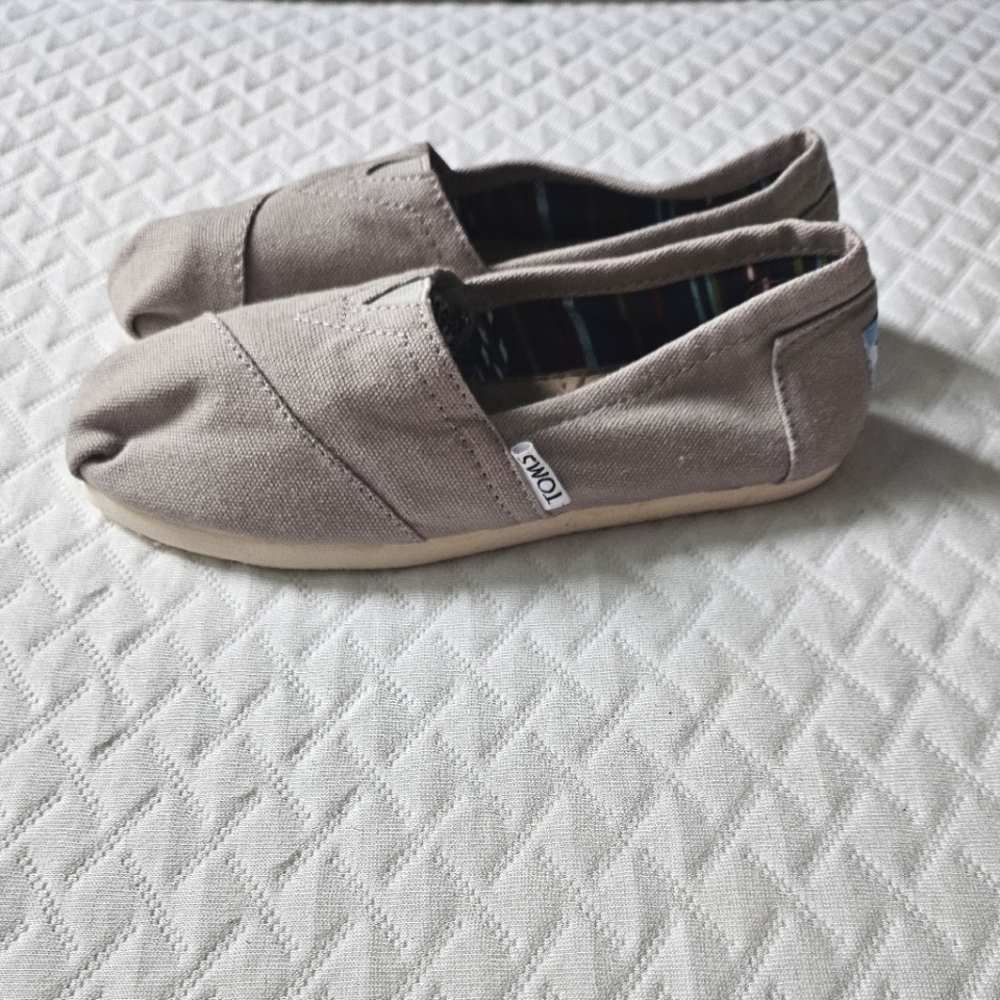 TOMS Gray Slip-On Shoes